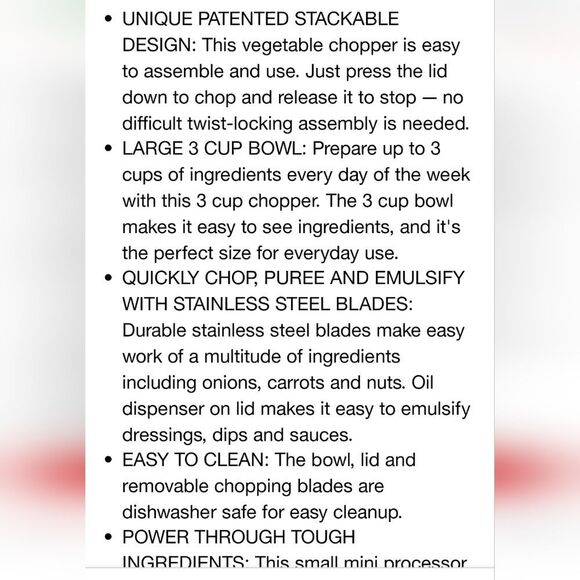 Hamilton Beach 3-Cup Stack & Press Food Chopper- Grey - Picture 10 of 15